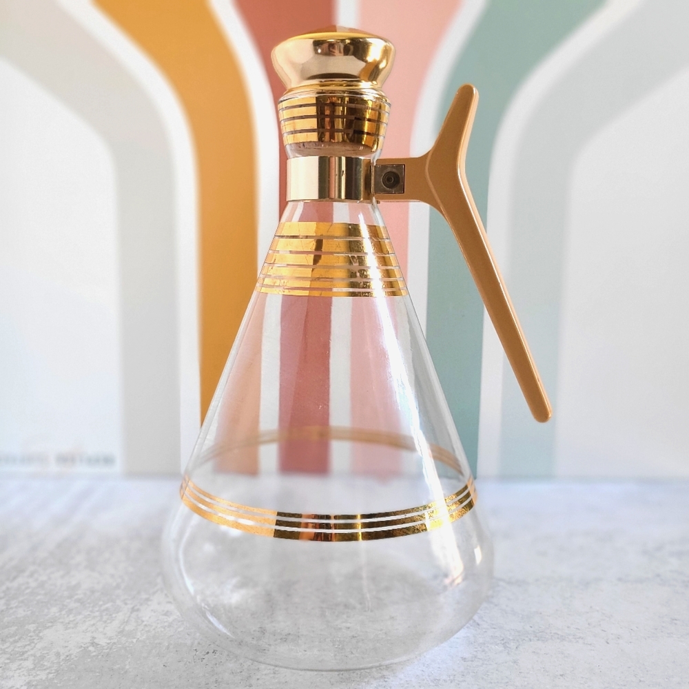 Mid-Century Vintage Gold Coffee Carefe